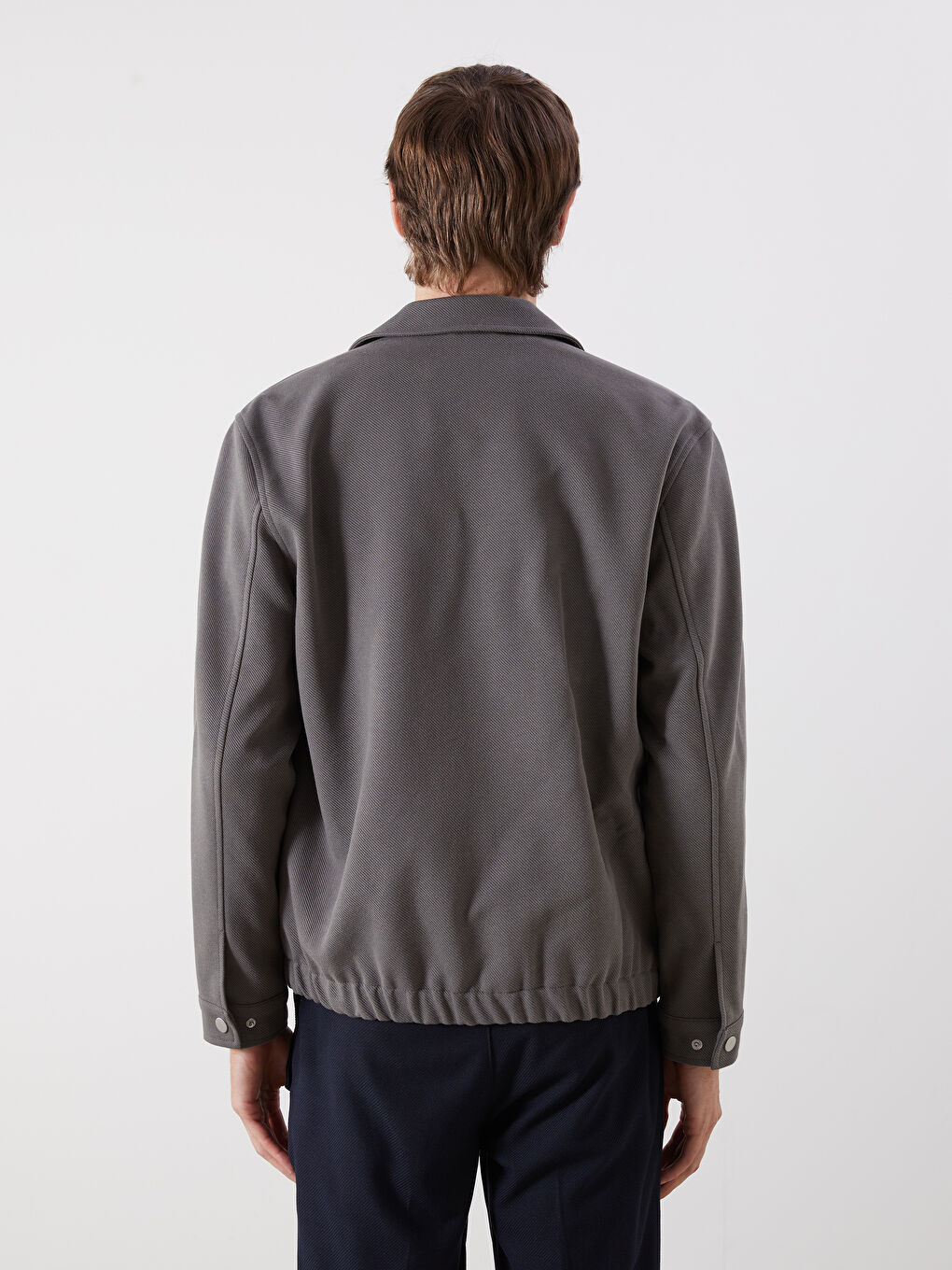 Haki Standart Kalıp Gömlek Yaka Erkek Mont-4