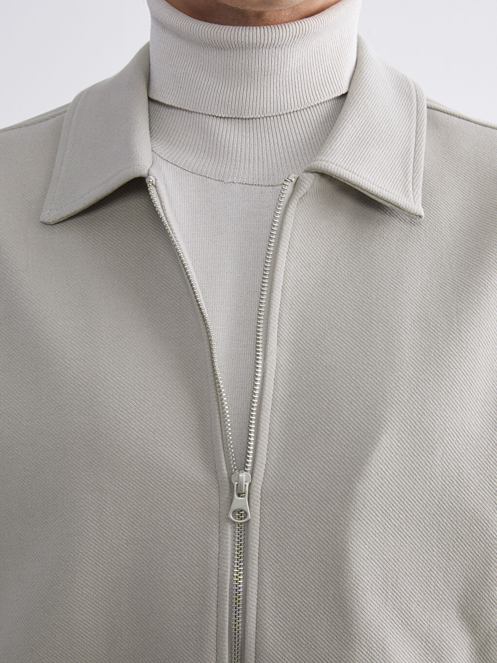 Bej Standart Kalıp Gömlek Yaka Erkek Mont-2