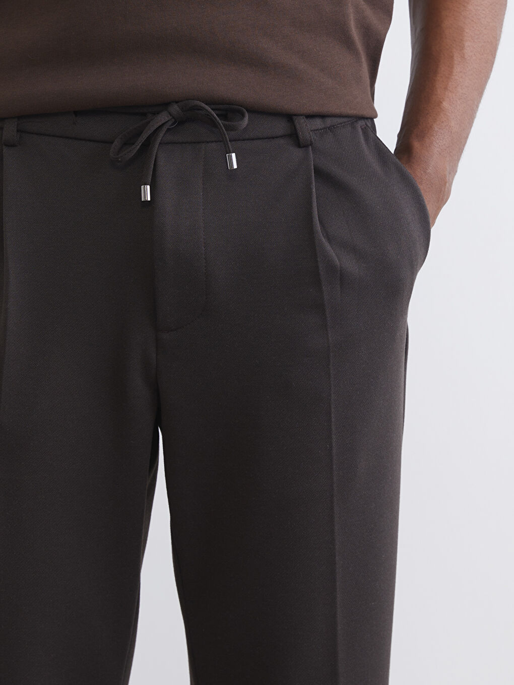 Kahverengi Standart Kalıp Erkek Pantolon-2