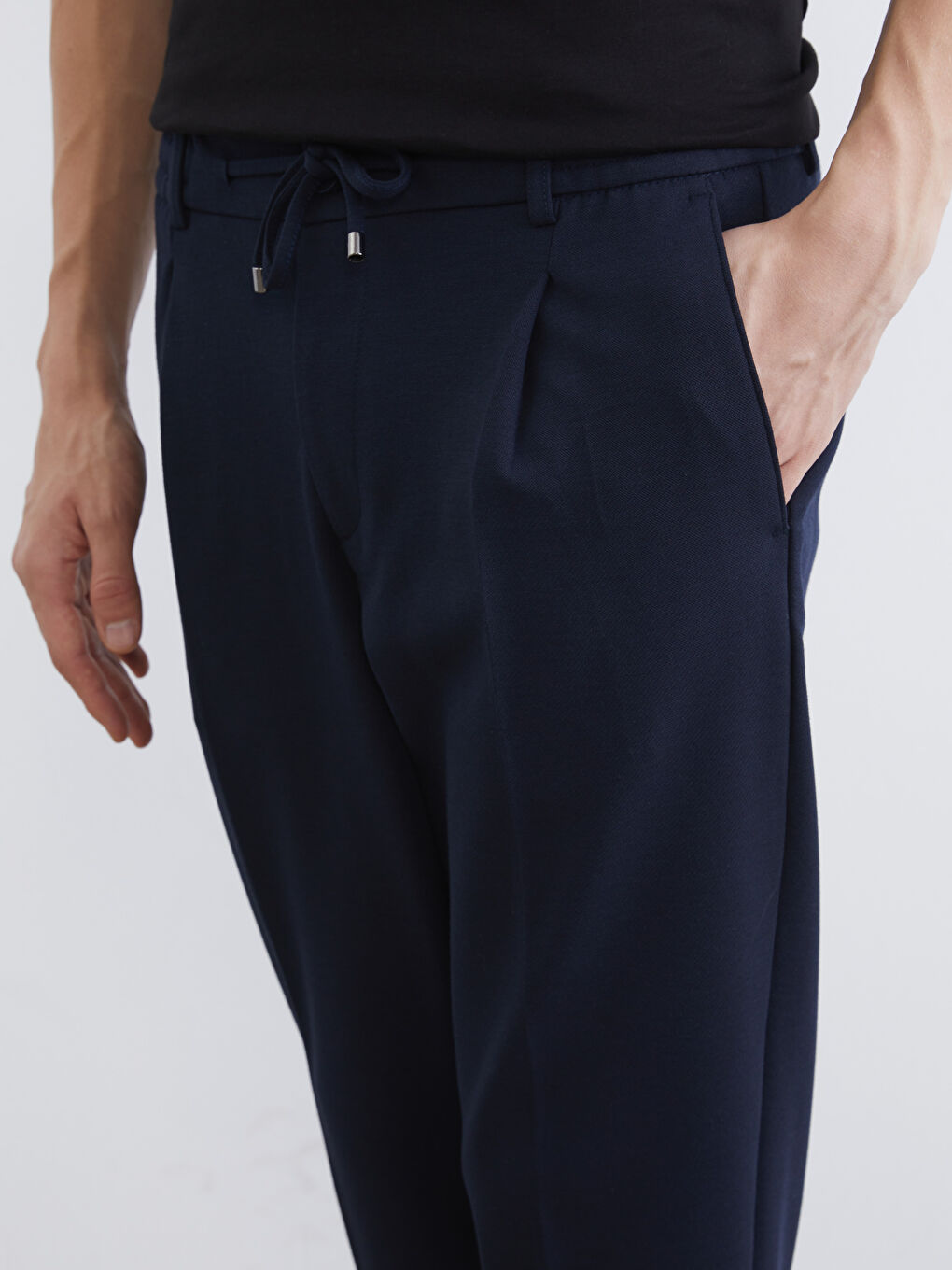 Elastic Waist Regular Fit Men's Trousers-2