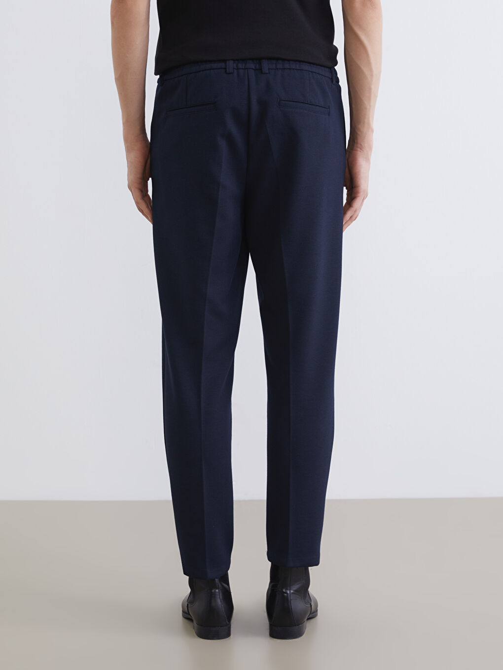 Elastic Waist Regular Fit Men's Trousers-3