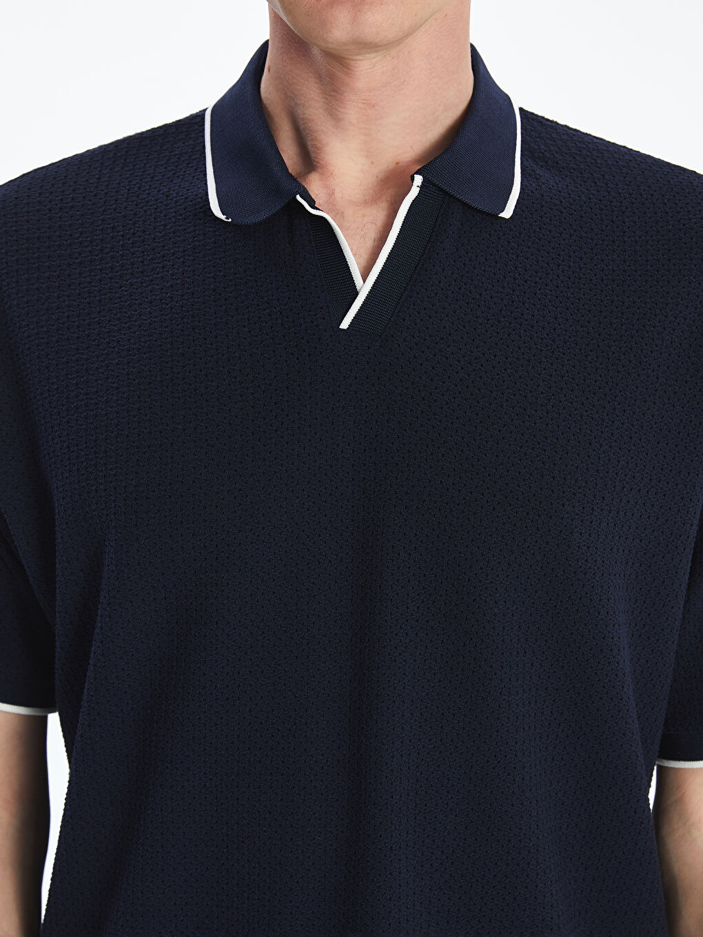 Lacivert Polo Yaka Erkek Tişört-2