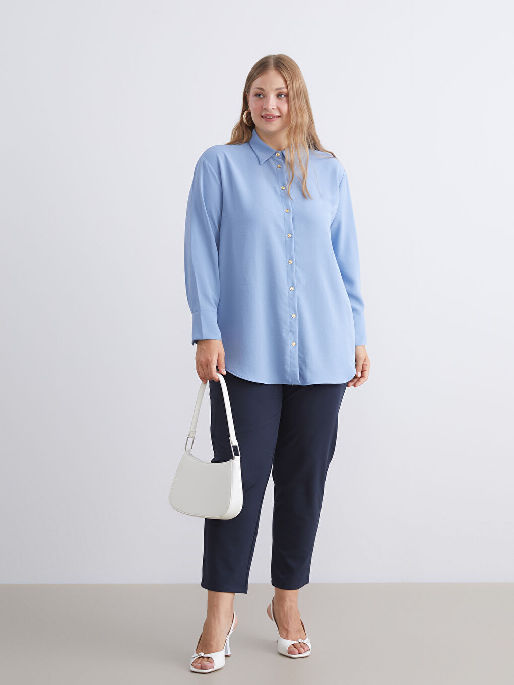 LCW Modest Women's Shirt Tunic -W5GQ15Z8-DG7