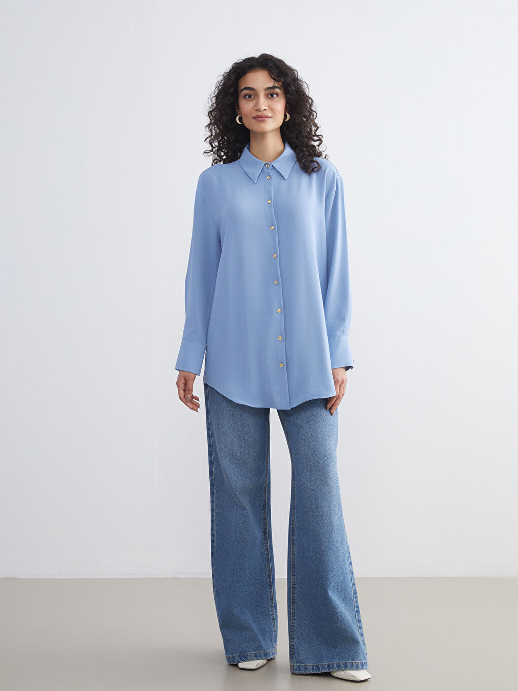 LCW Modest Women's Shirt Tunic -W5GQ15Z8-DG7