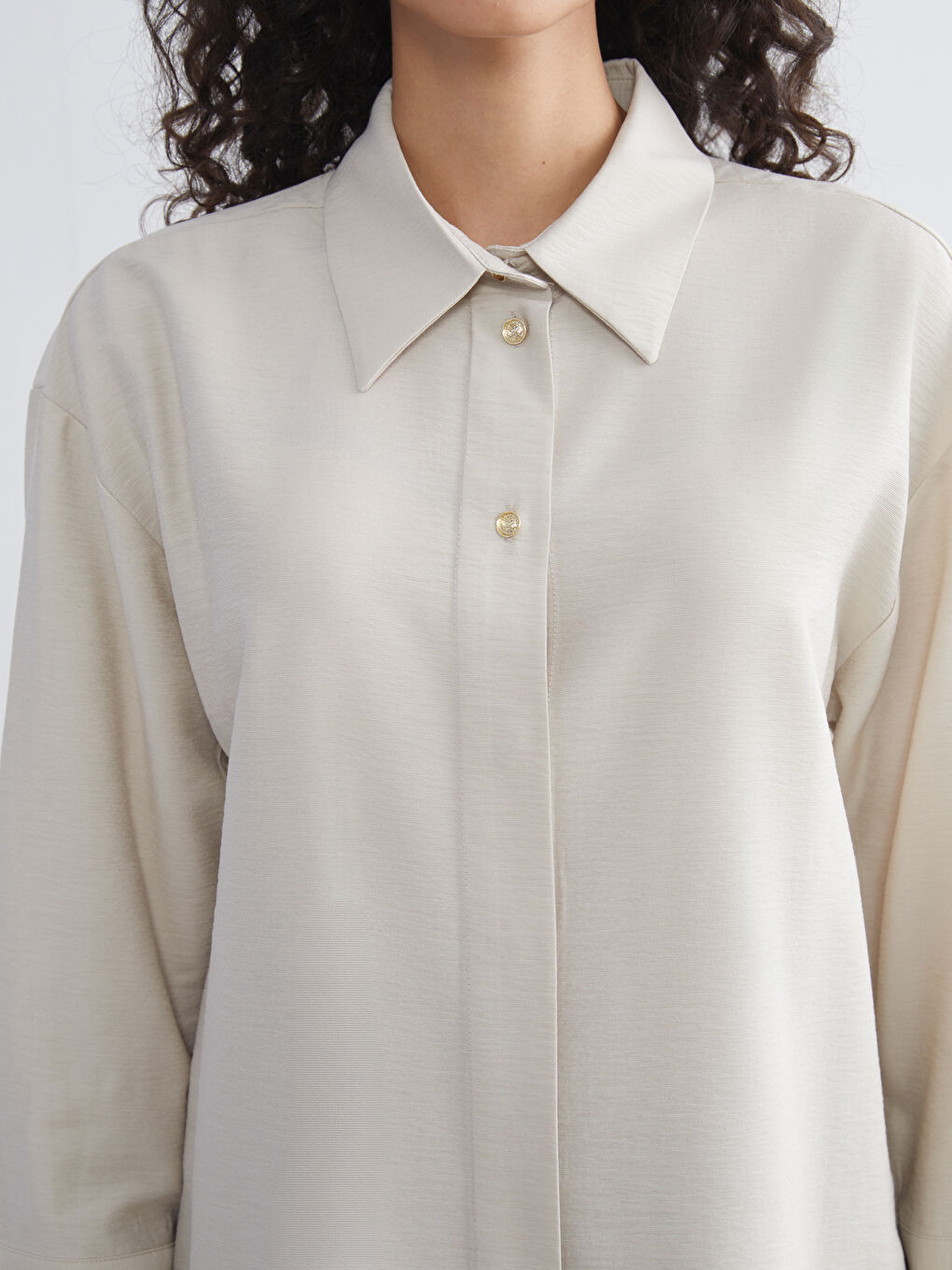 LCW Modest Textured Women's Shirt Tunic -W5GQ16Z8-JRB