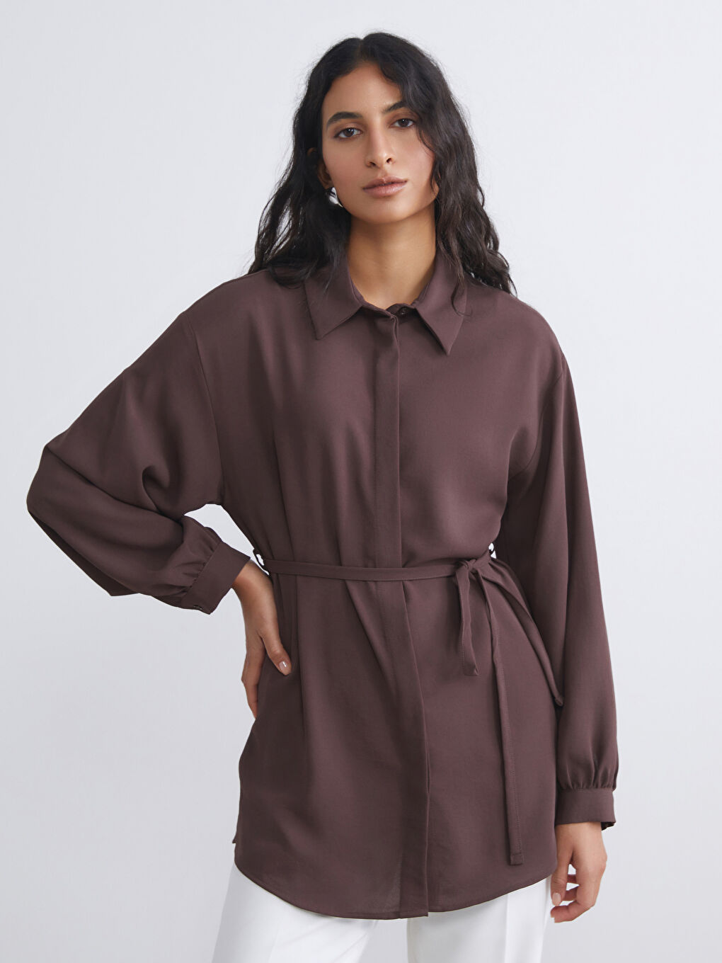 LCW Modest Oversize Women's Shirt Tunic -W5GQ17Z8-D2N