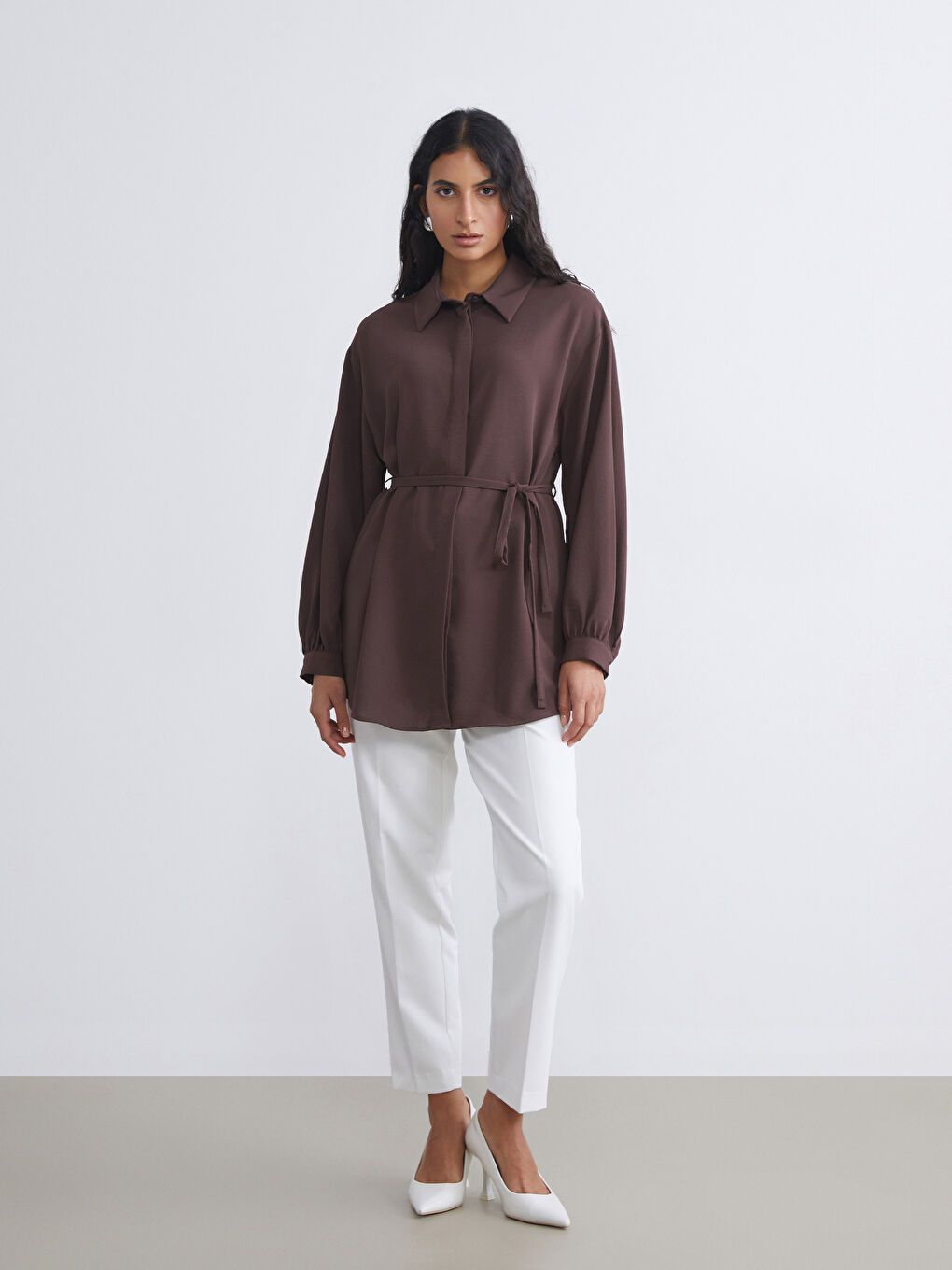 LCW Modest Oversize Women's Shirt Tunic -W5GQ17Z8-D2N