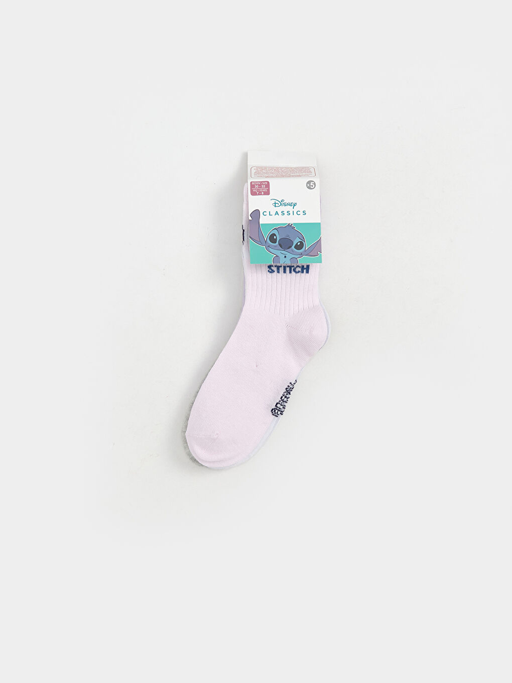 Stitch Patterned Girls' Ankle Socks 5 Pack-1