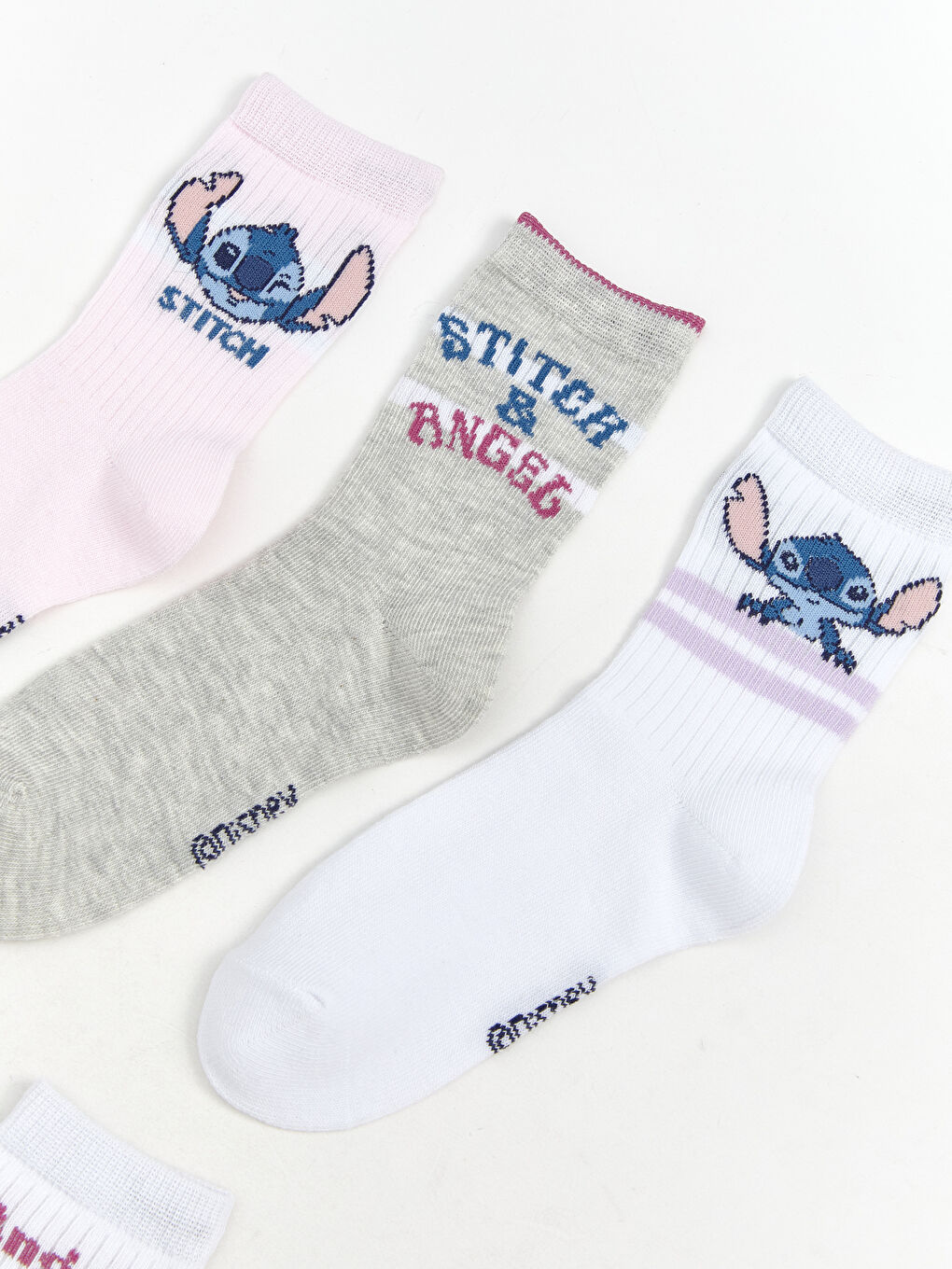 Stitch Patterned Girls' Ankle Socks 5 Pack-2