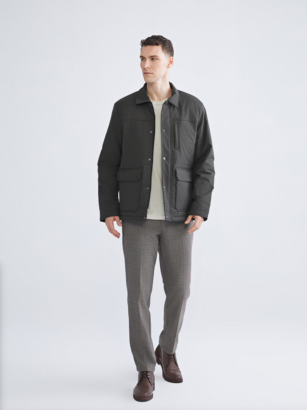 Standard Fit Collared Neck Men's Coat-1