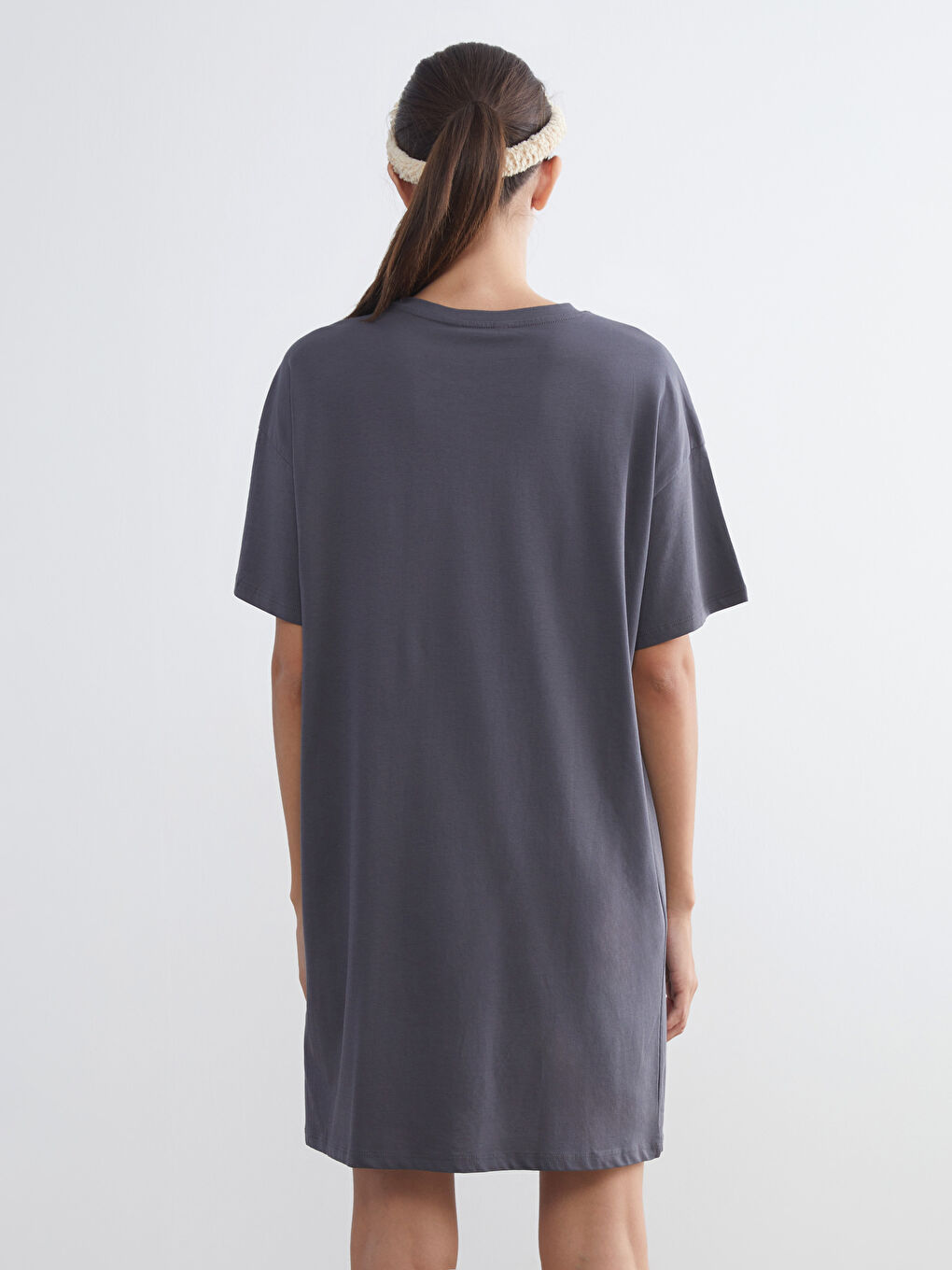 LCW Young Crew Neck Printed Oversize Women's Nightdress -W5GQ34Z8-JNL