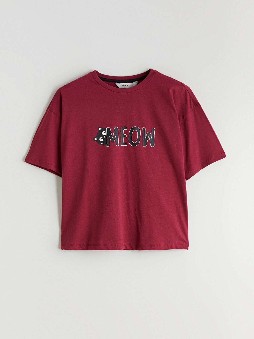 Mürdüm Bisiklet Yaka Baskılı Kadın Pijama Takımı-5