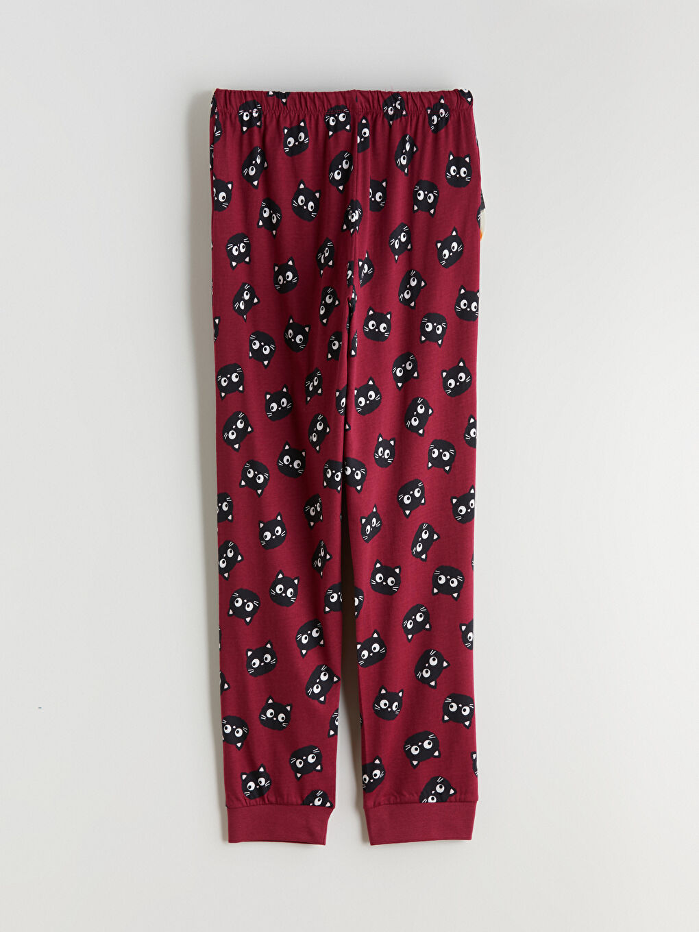 Mürdüm Bisiklet Yaka Baskılı Kadın Pijama Takımı-8