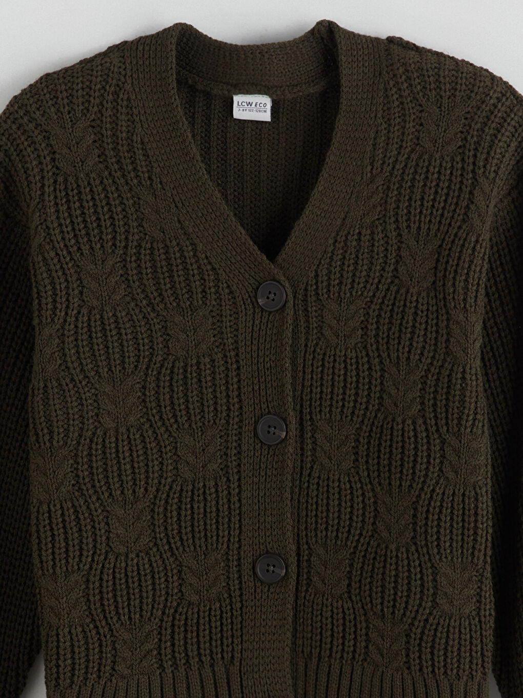 V Neck Girls' Knitwear Cardigan-1
