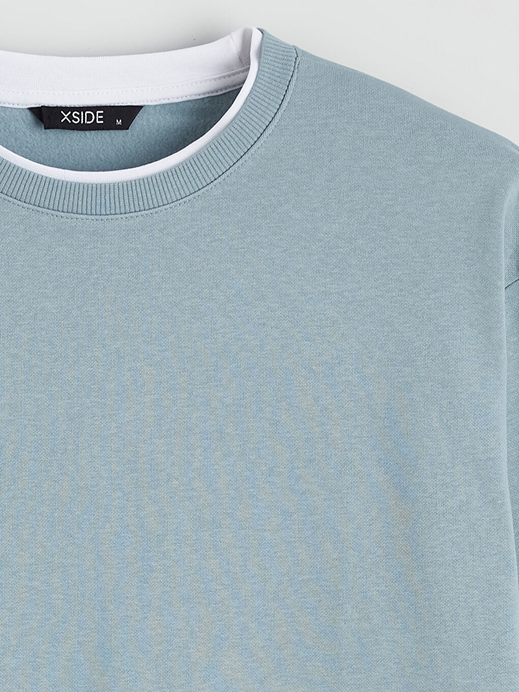 Mavi Bisiklet Yaka Nakışlı Erkek Kalın Sweatshirt-5