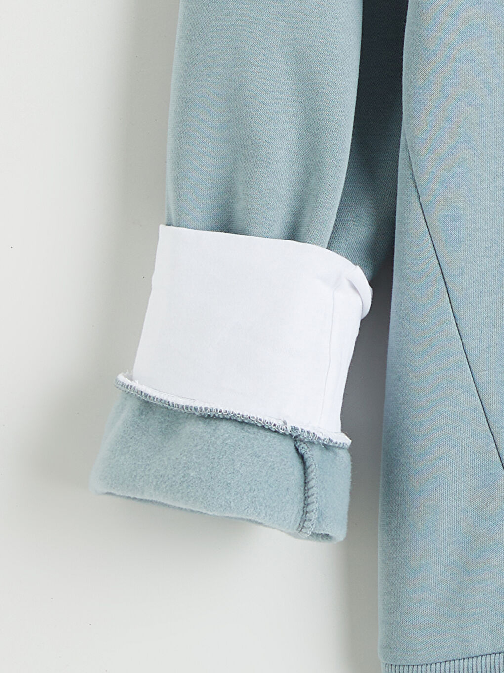 Mavi Bisiklet Yaka Nakışlı Erkek Kalın Sweatshirt-6