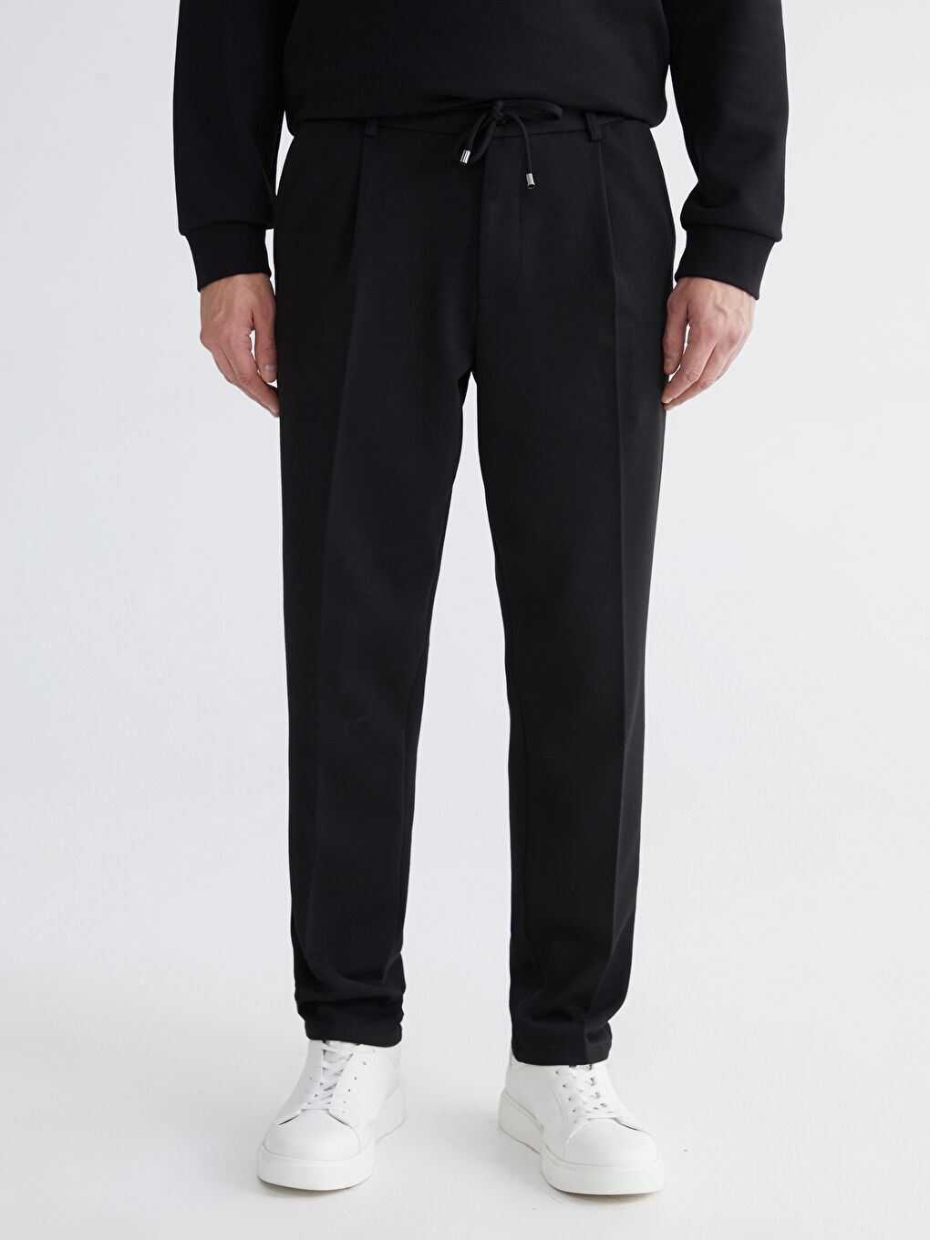 Siyah Standart Kalıp Erkek Pantolon-1