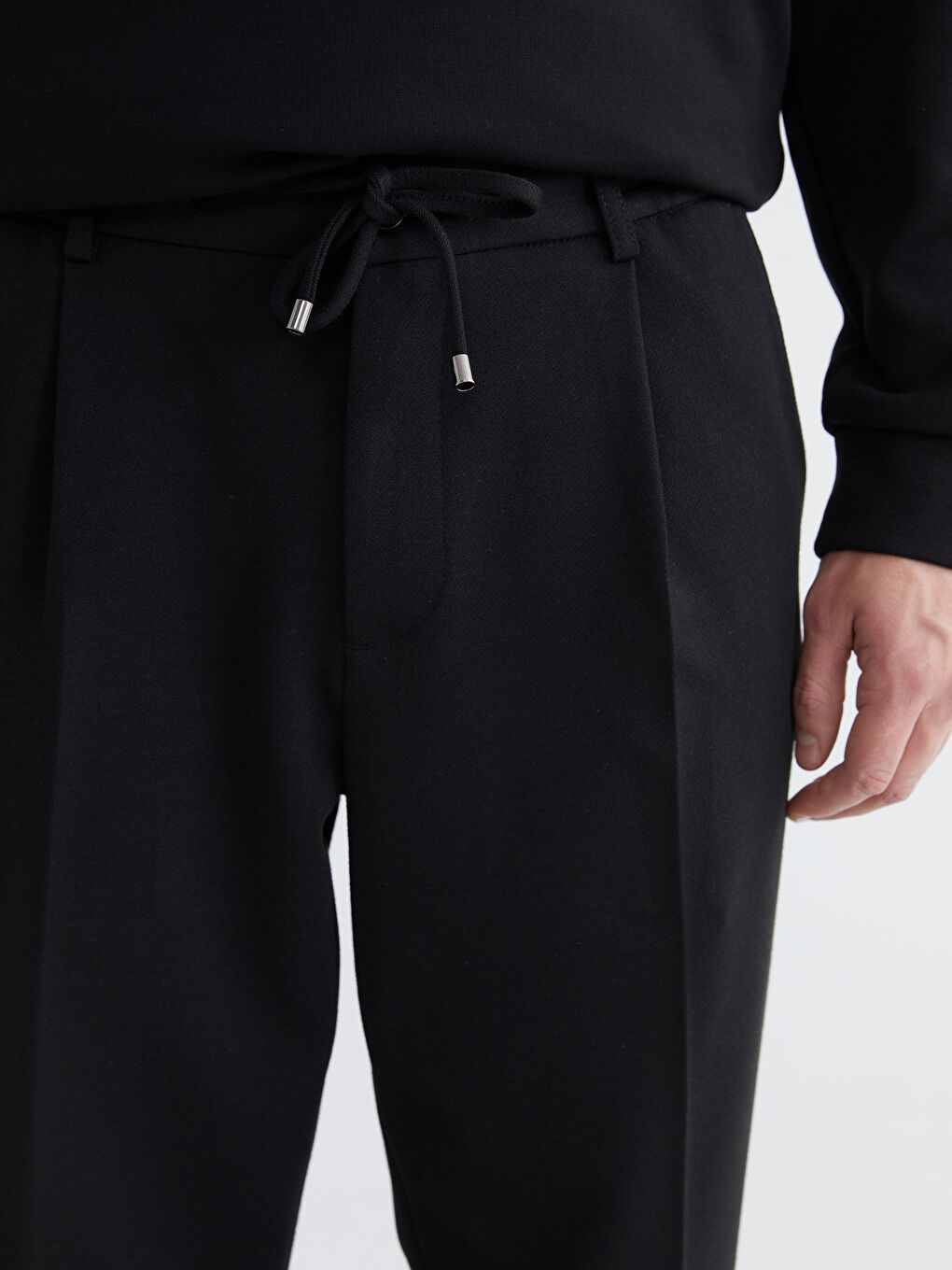 Siyah Standart Kalıp Erkek Pantolon-2