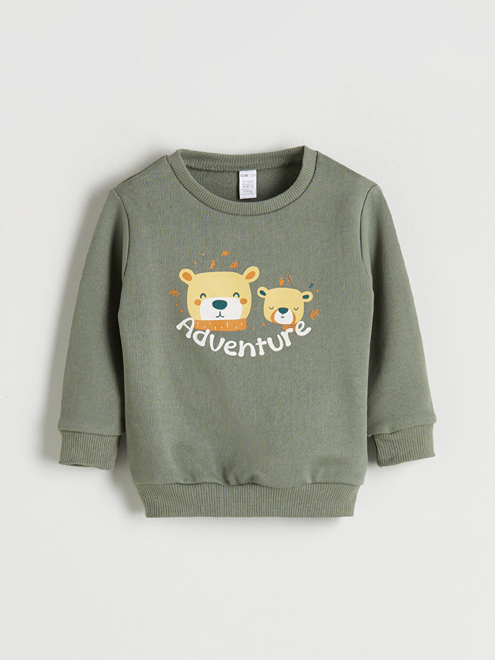 Yeşil Bisiklet Yaka Erkek Çocuk Sweatshirt