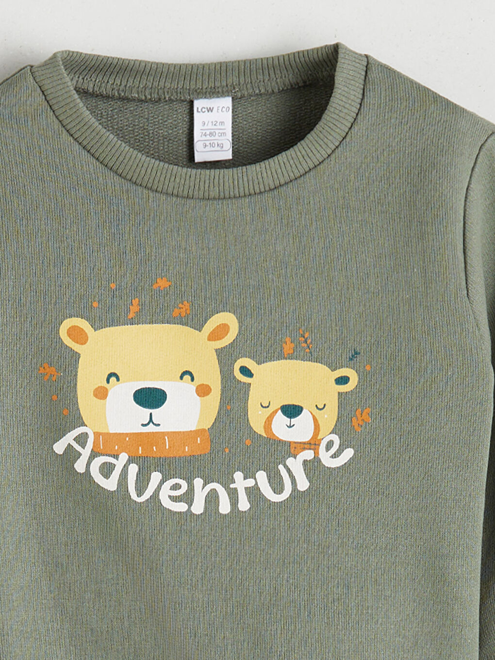 Yeşil Bisiklet Yaka Erkek Çocuk Sweatshirt-2