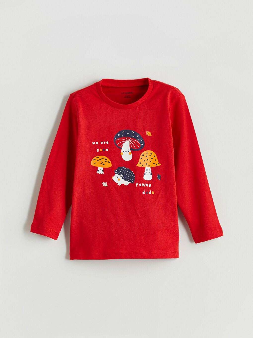 Kırmızı Bisiklet Yaka Baskılı Erkek Çocuk Pijama Üst