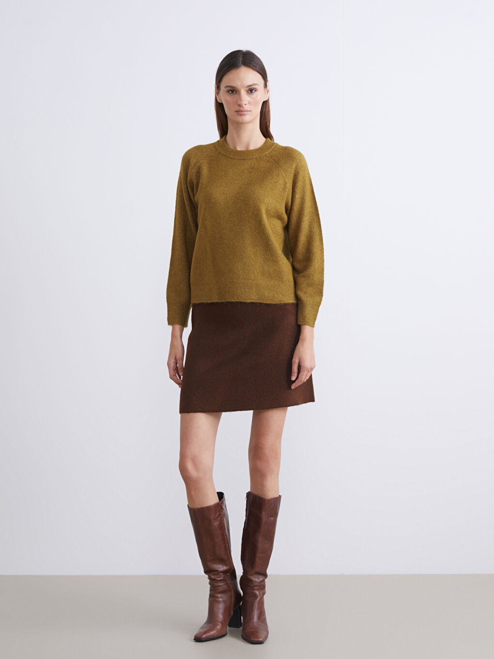 Crew Neck Women's Knitwear Sweater-1