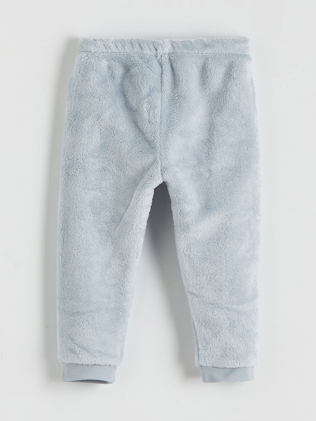 Mavi Beli Lastikli Erkek Bebek Pelüş Jogger Pantolon-4