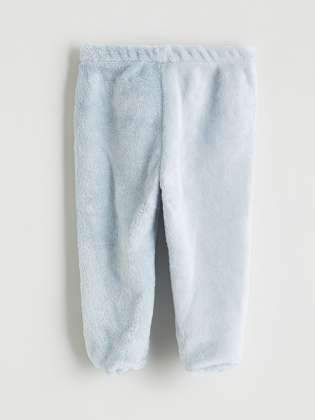 Mavi Beli Lastikli Erkek Bebek Pelüş Jogger Pantolon-3