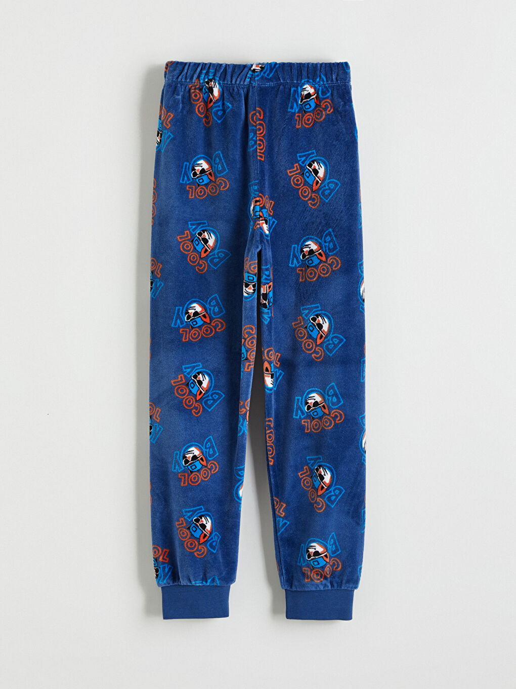 Mavi Bisiklet Yaka Kadife Erkek Çocuk Pijama Takımı-4