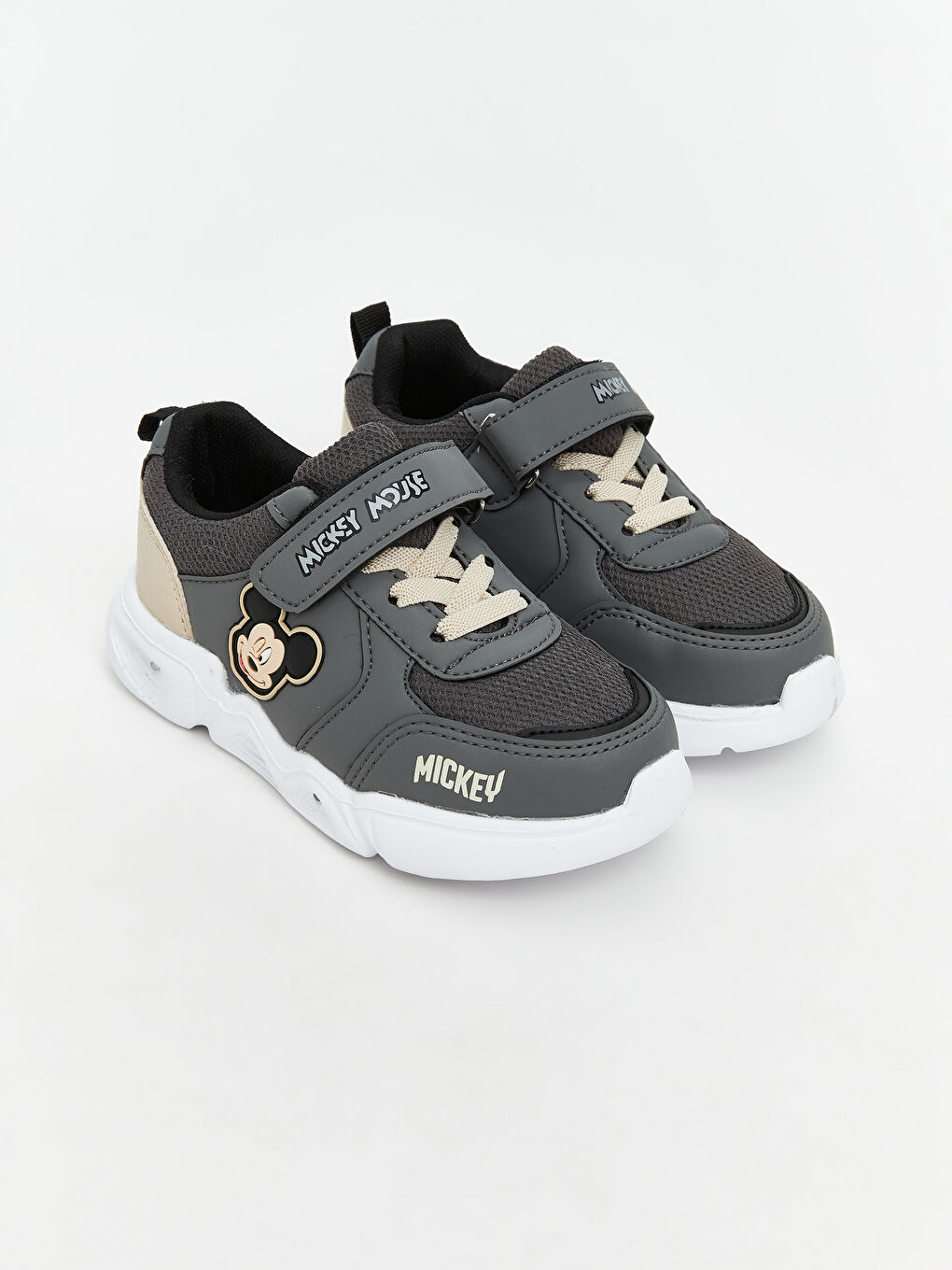 Antrasit Mickey Mouse Baskılı Kız Bebek Spor Ayakkabı