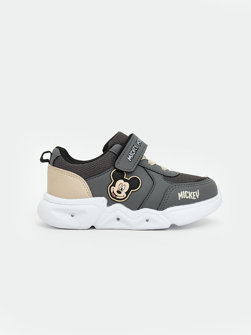 Antrasit Mickey Mouse Baskılı Kız Bebek Spor Ayakkabı-2