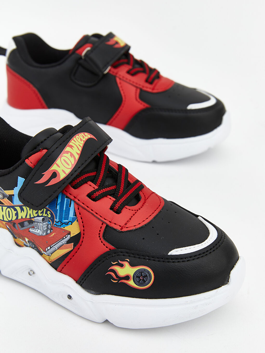 Siyah Hot Wheels Baskılı Erkek Bebek Spor Ayakkabı-3