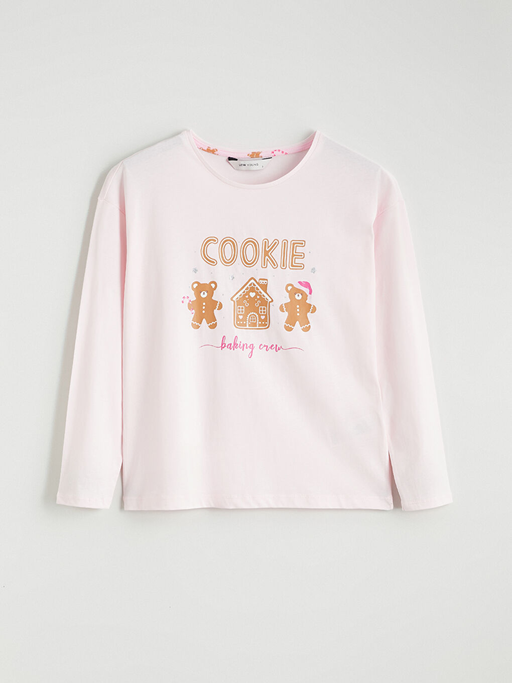 Пижамный комплект с круглым вырезом на новогоднюю тематику для женщин-5