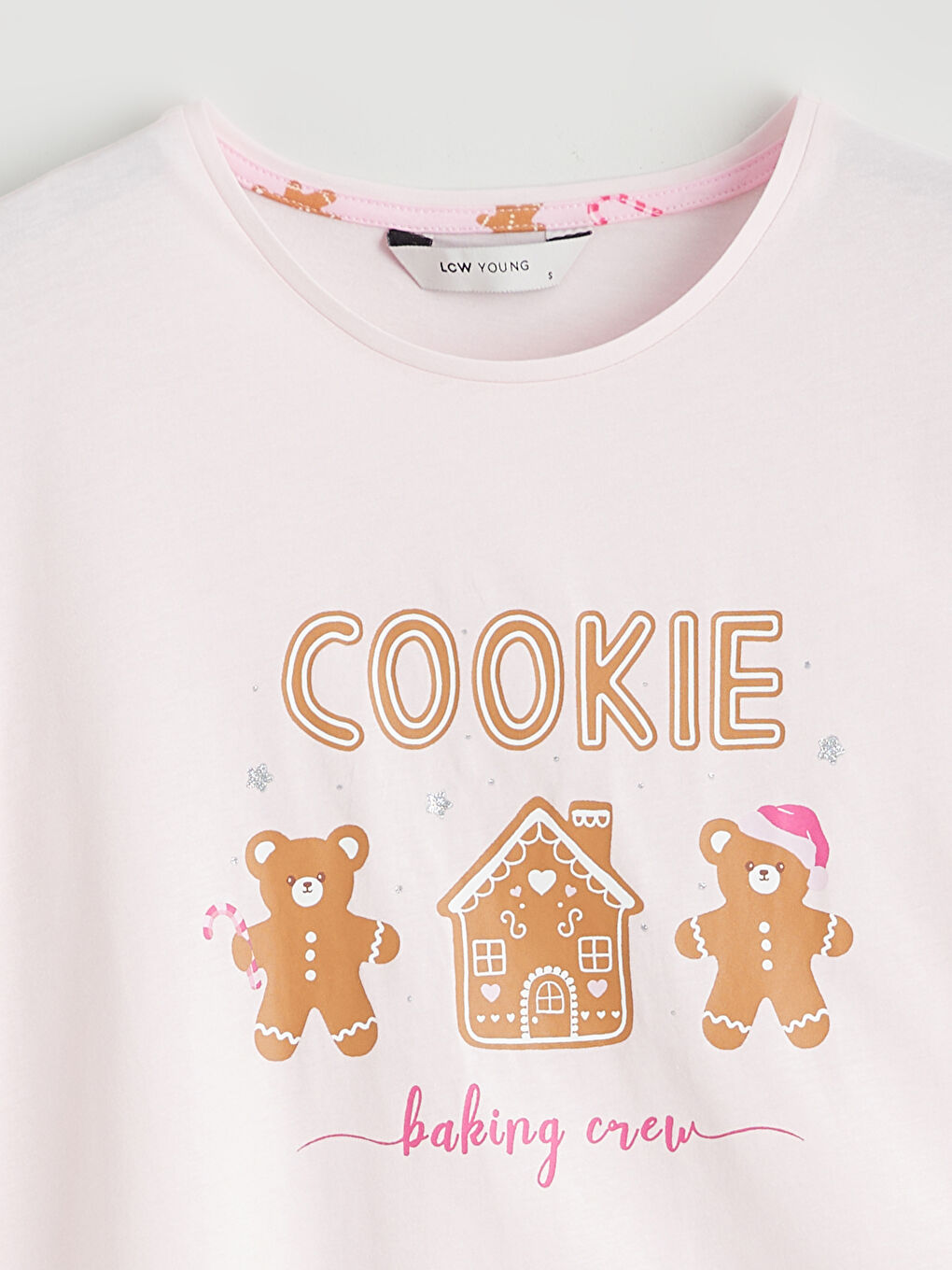 Пижамный комплект с круглым вырезом на новогоднюю тематику для женщин-6