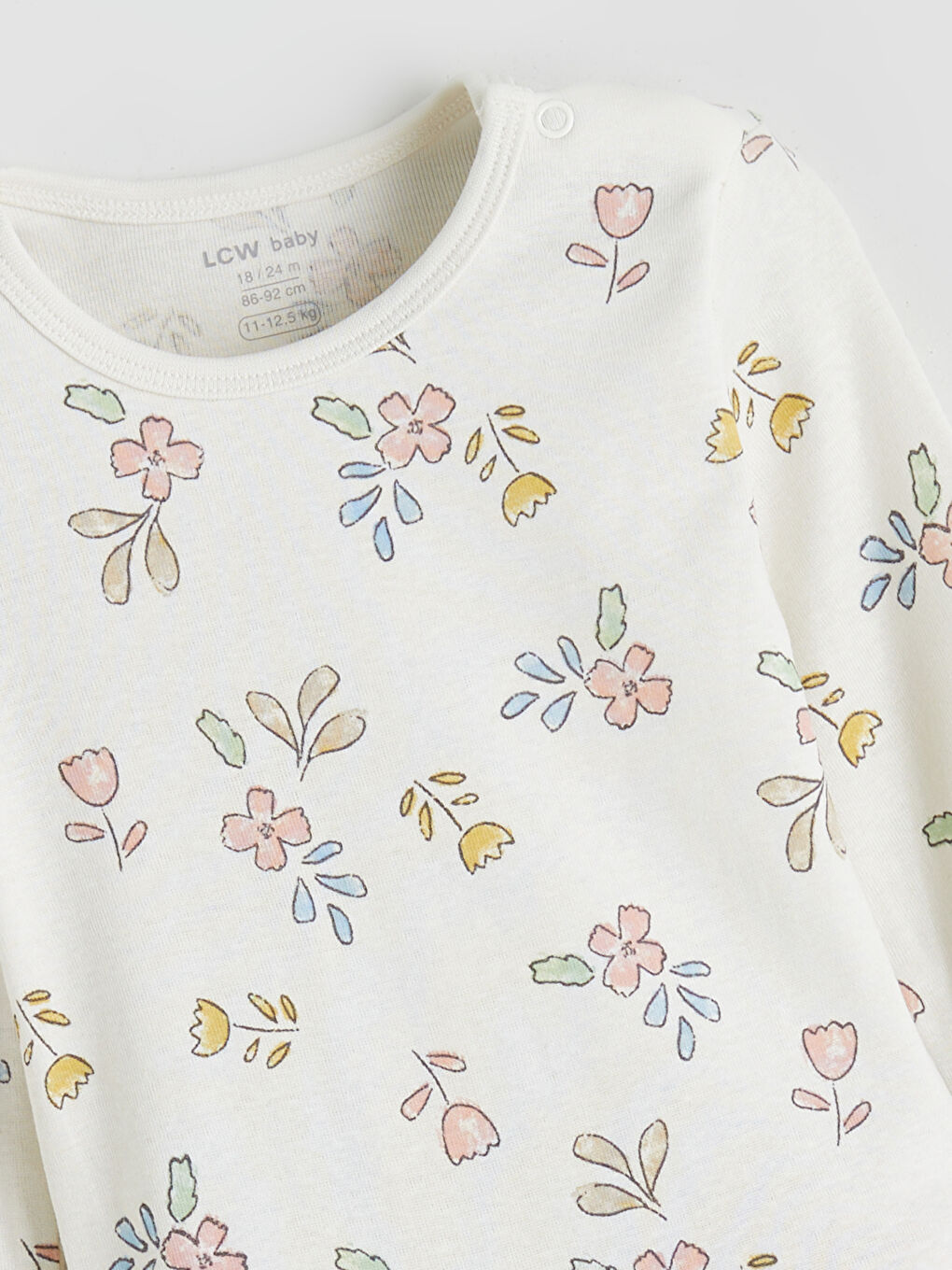 Crew Neck Baby Girls' Snap Bodysuit 2 Pack-2