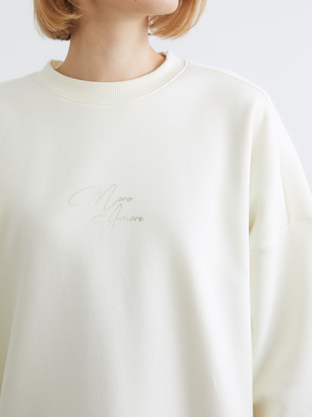 Printed Oversize Women's Thick Sweatshirt-2