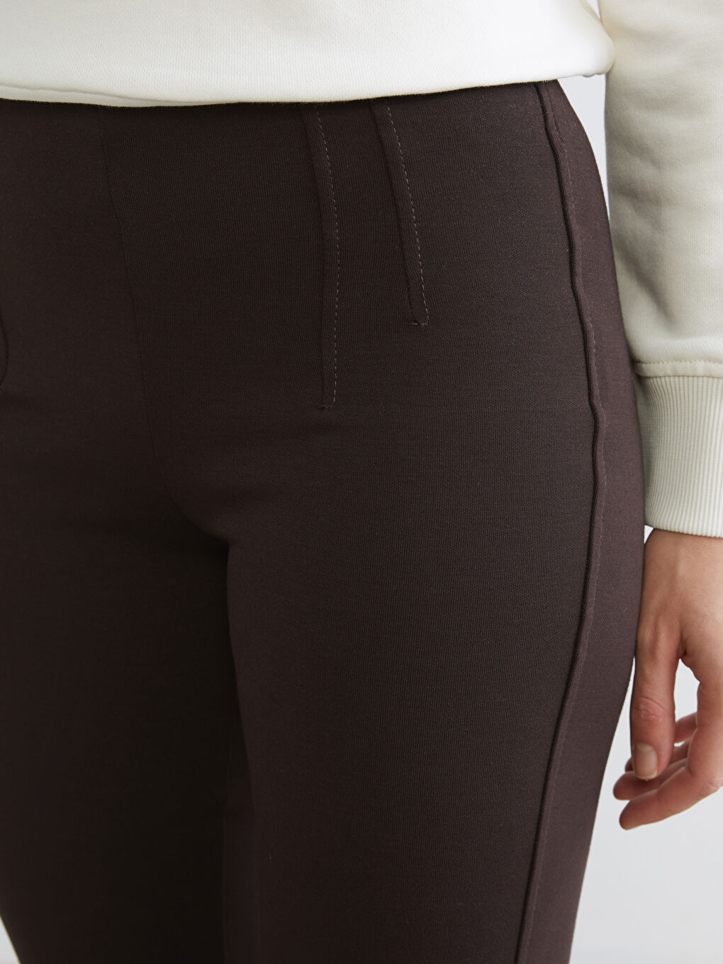 Pantalon Évasé Taille Haute pour Femmes-2