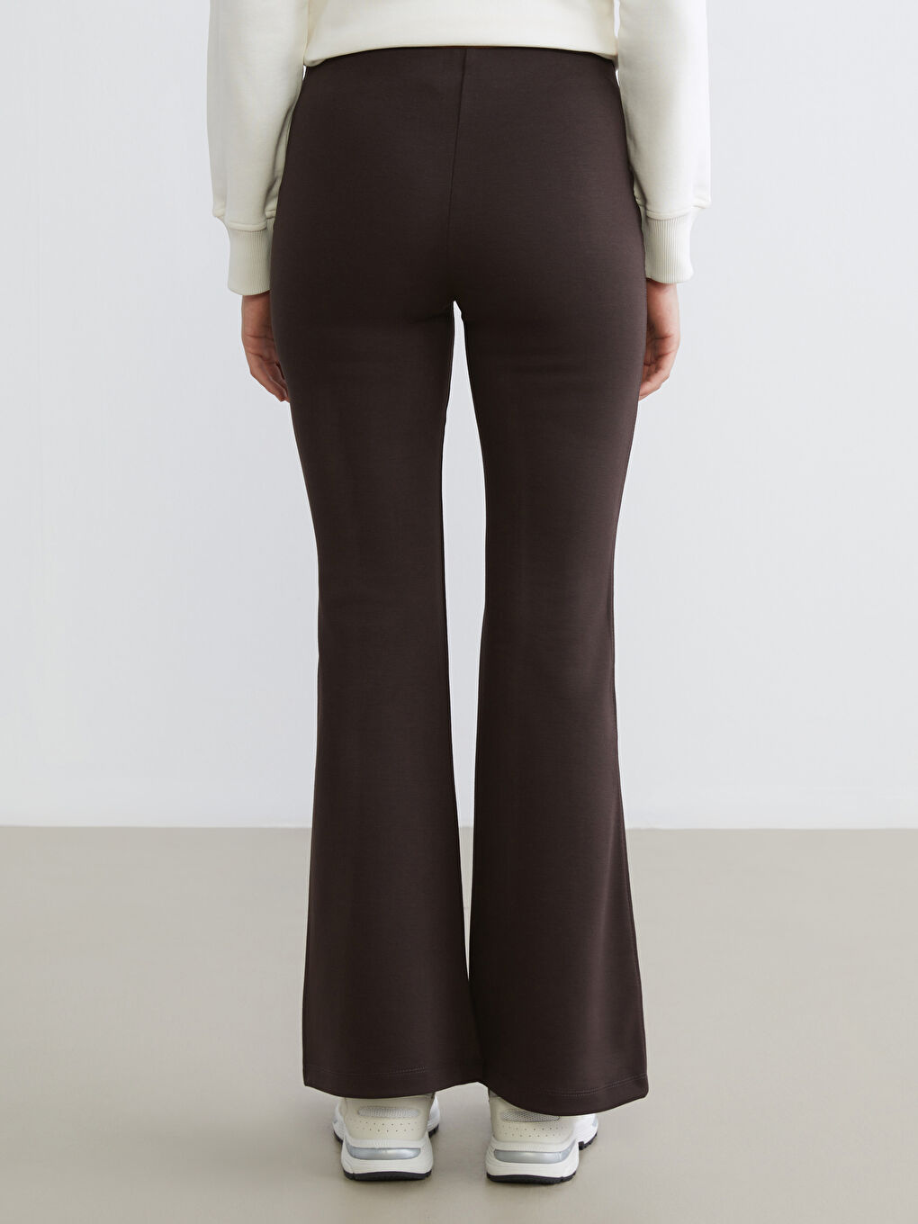 Pantalon Évasé Taille Haute pour Femmes-3