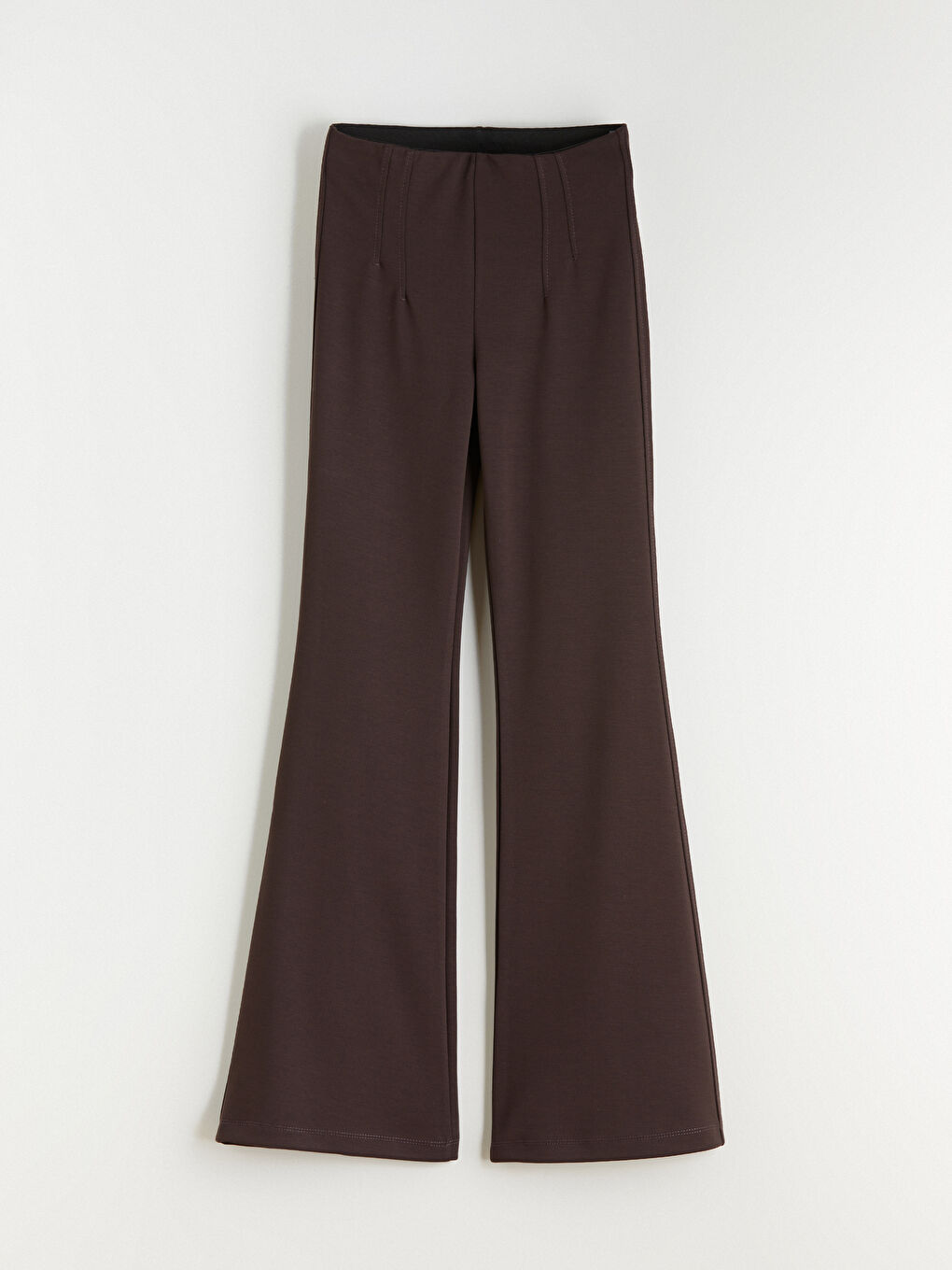 Pantalon Évasé Taille Haute pour Femmes-4