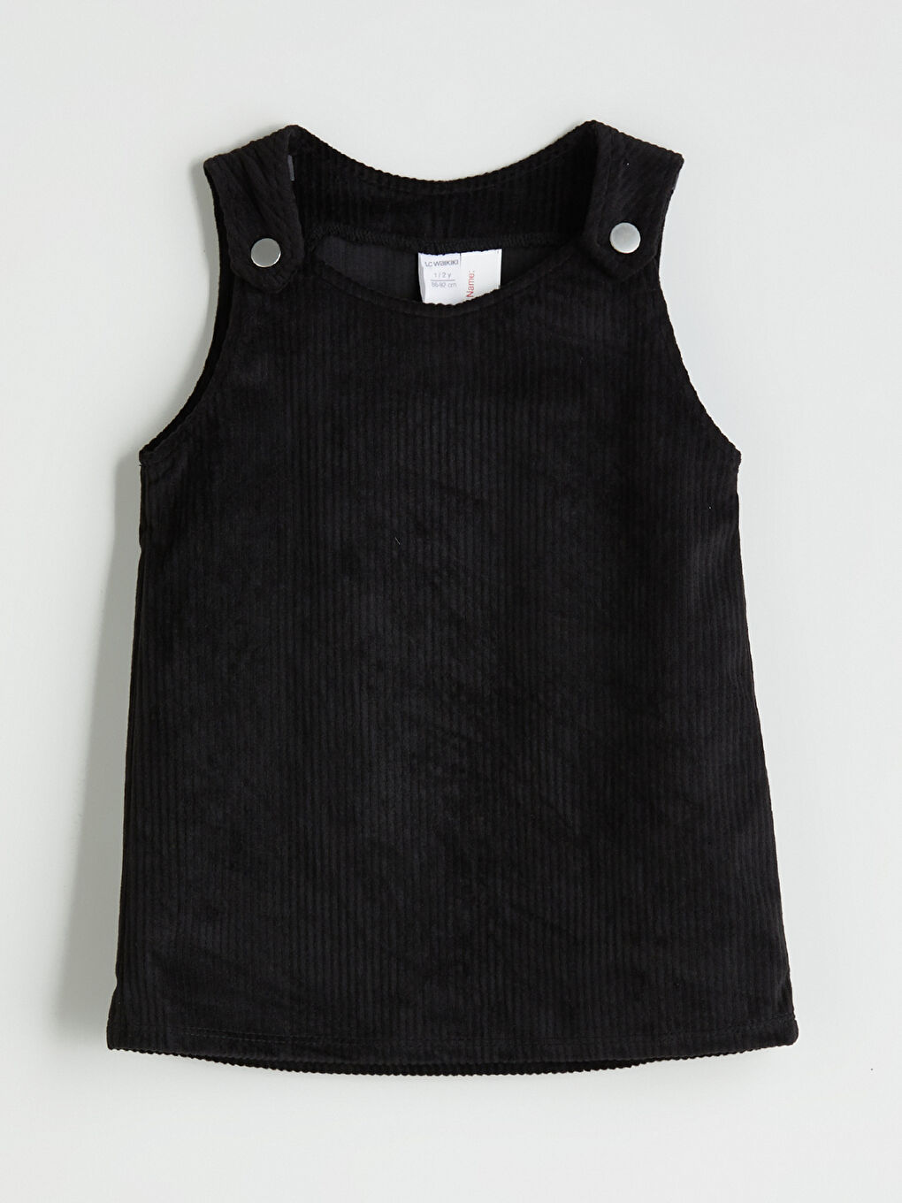 Siyah Basic Kadife Kız Çocuk Elbise