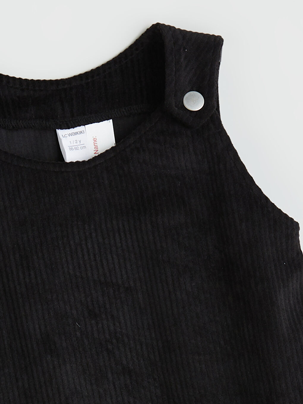 Siyah Basic Kadife Kız Çocuk Elbise-1