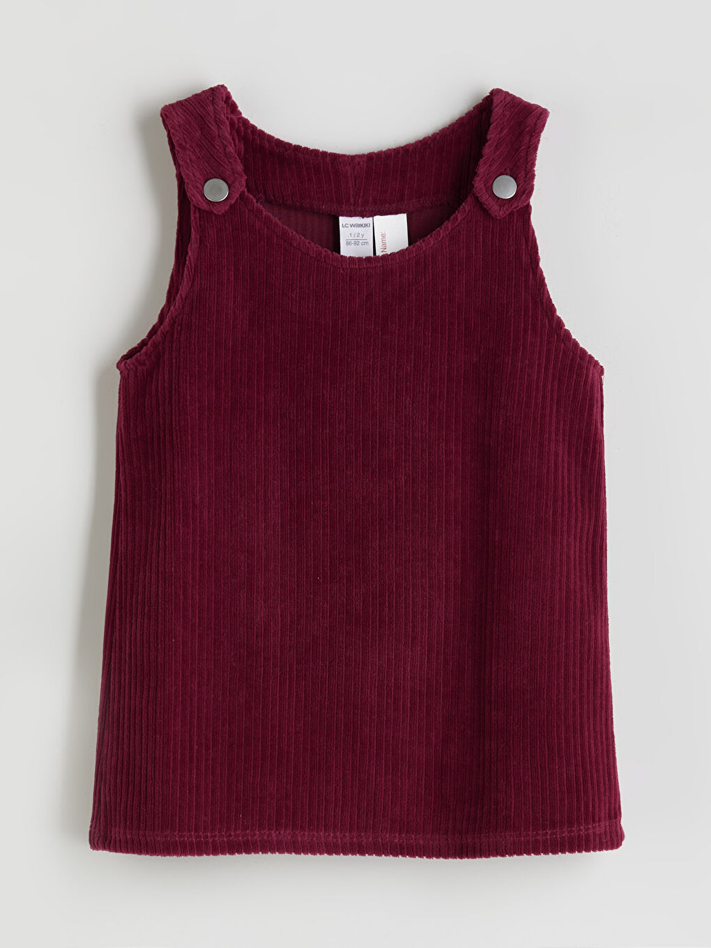 Mürdüm Bisiklet Yaka Kız Çocuk Kadife Elbise