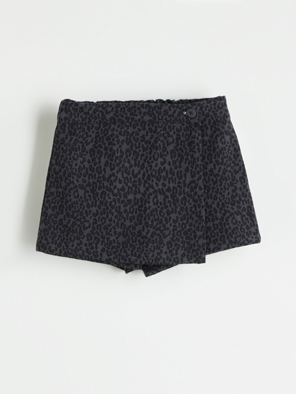 Antrasit Beli Lastikli Kız Çocuk Şort Etek