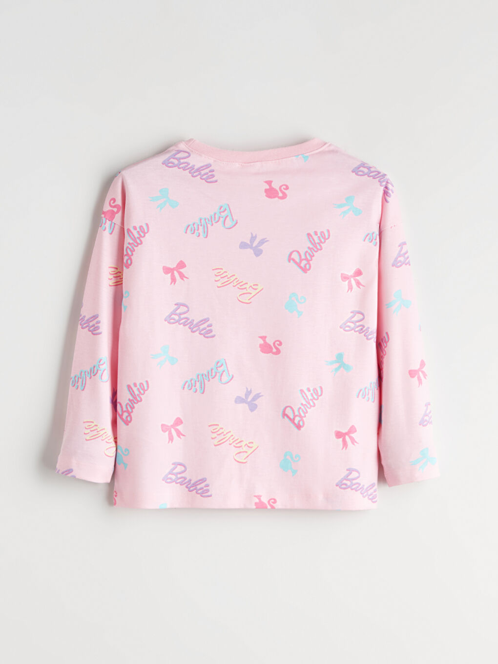 Crew Neck Barbie Printed Girls' Pyjama Set-7