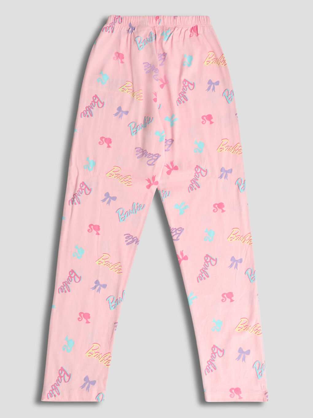 Crew Neck Barbie Printed Girls' Pyjama Set-10