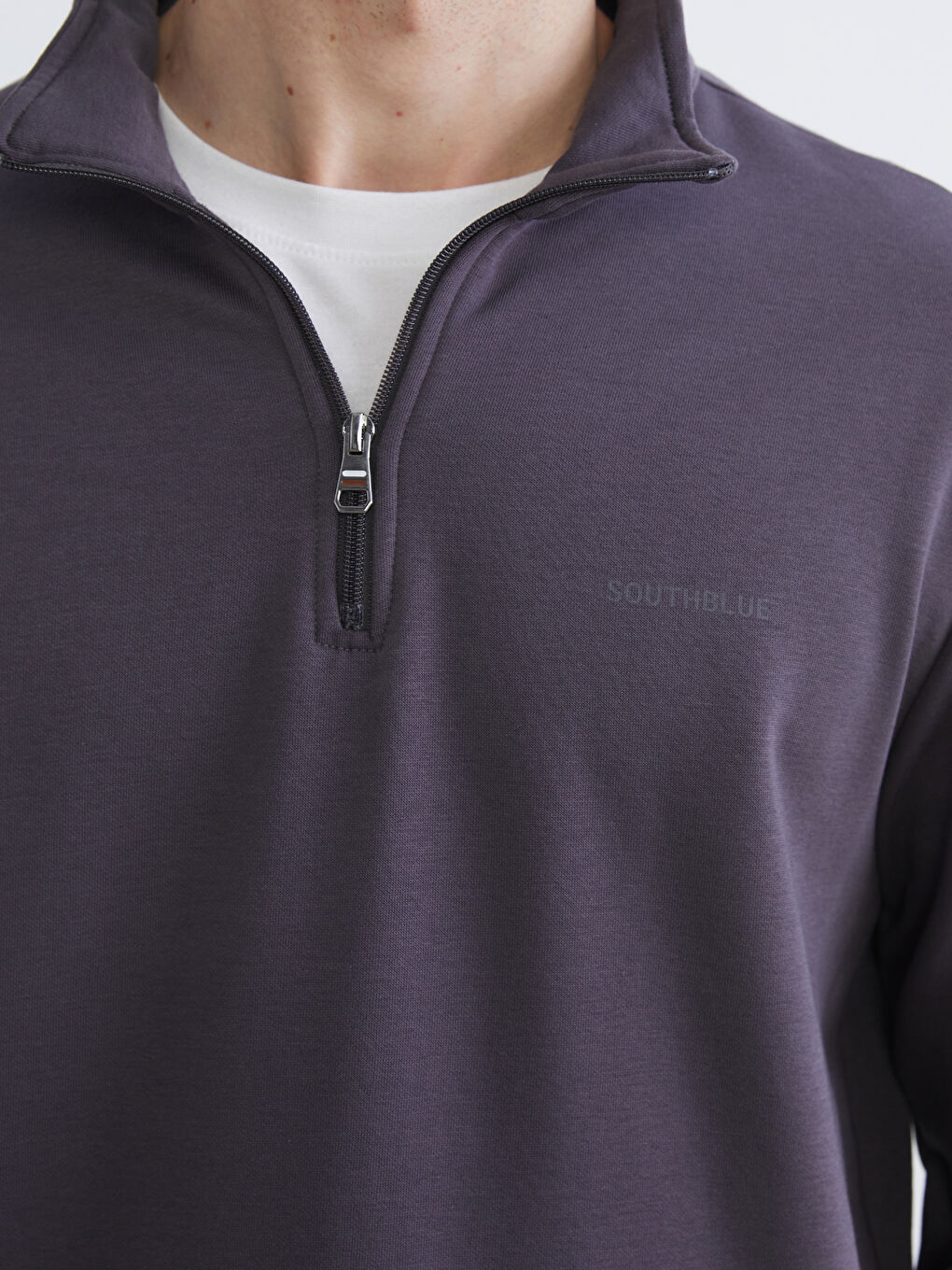 Zippered Funnel Neck Men's Thick Sweatshirt-2
