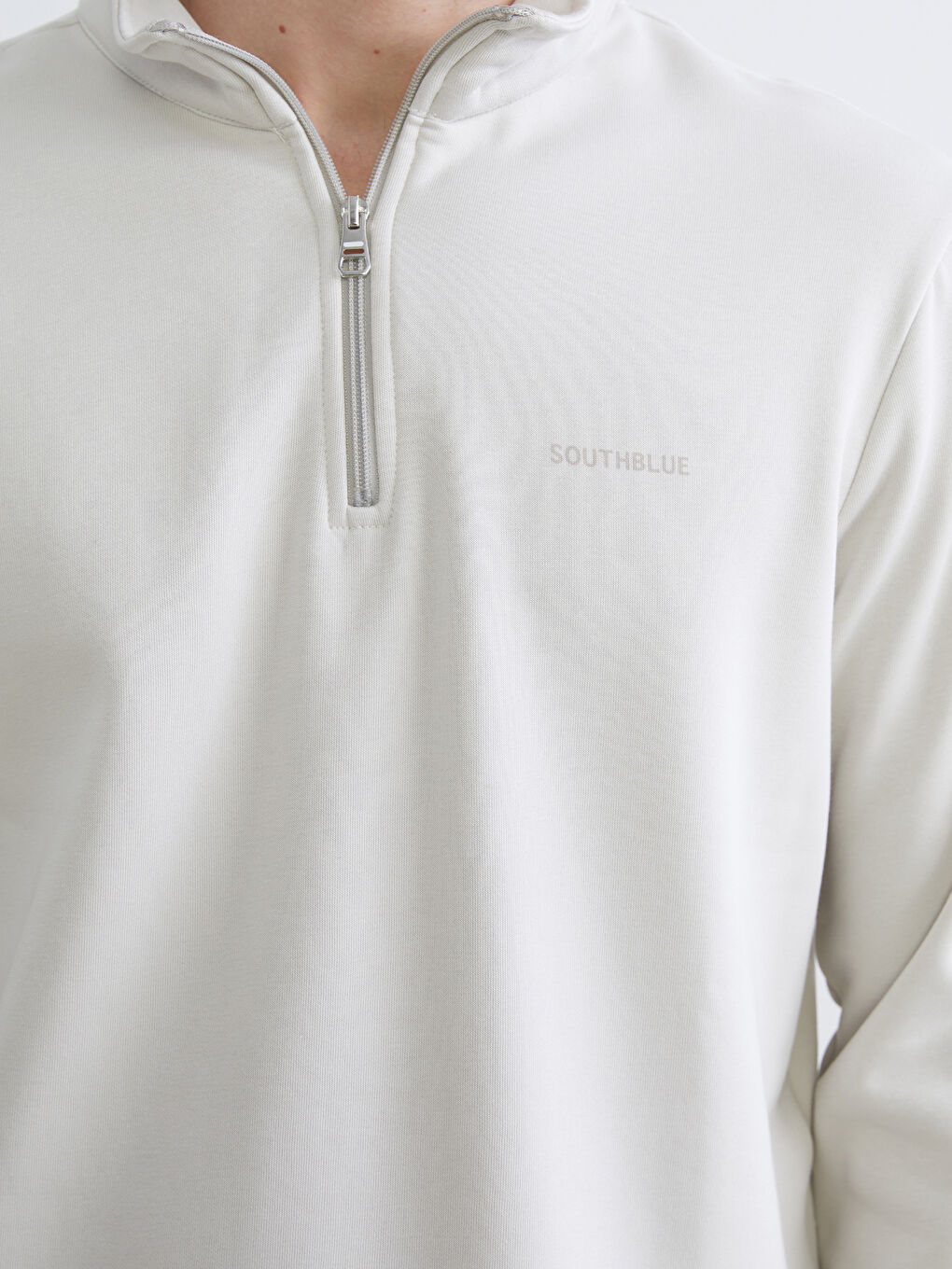 Zippered Funnel Neck Men's Thick Sweatshirt-2