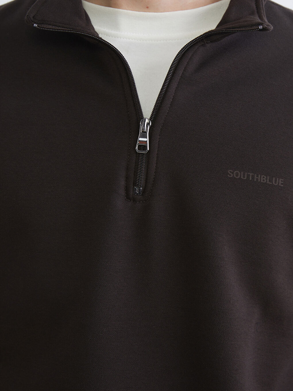 سويت شيرت سميك بياقة قمع بسوستة للرجال-2