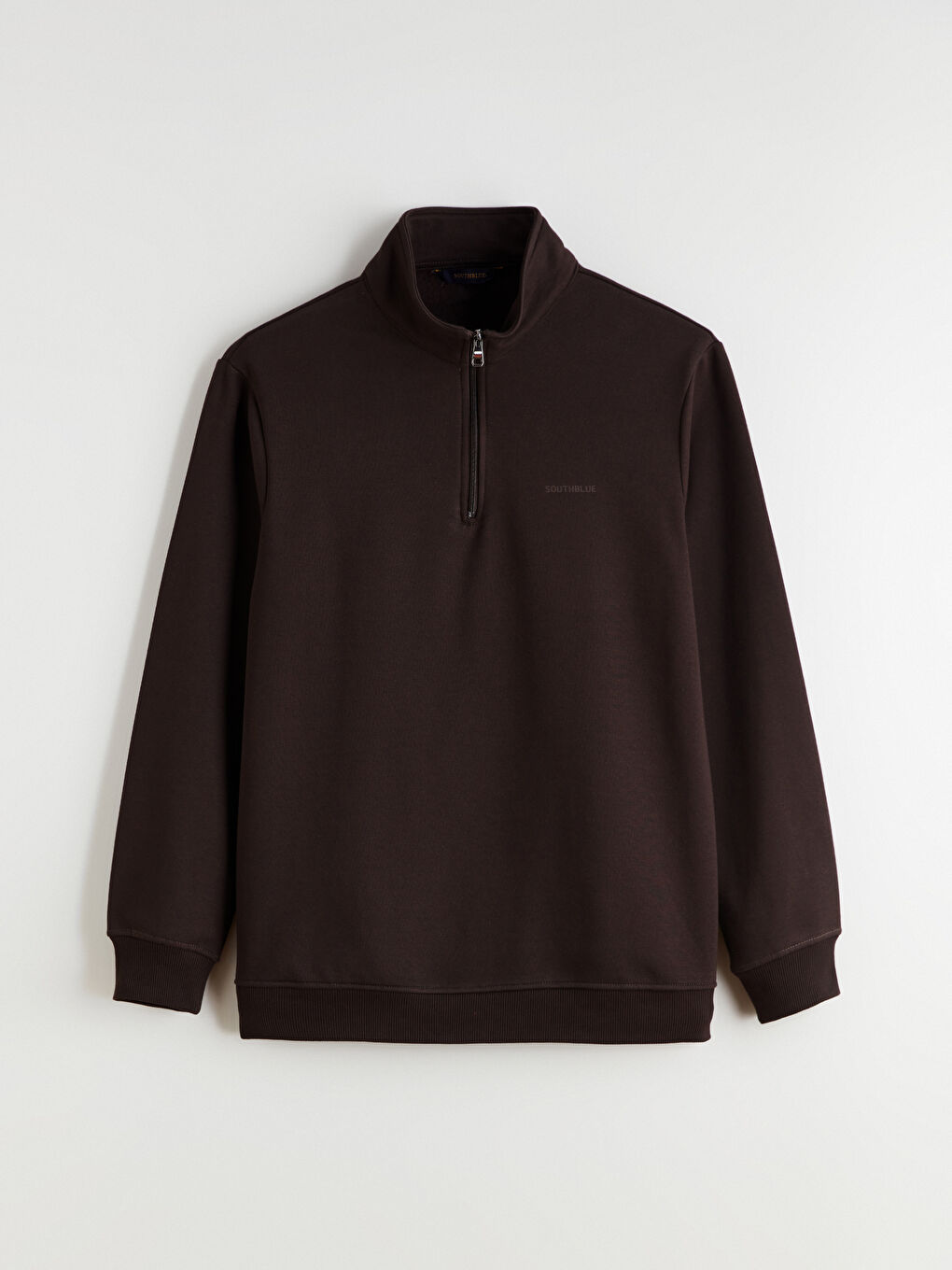 سويت شيرت سميك بياقة قمع بسوستة للرجال-4