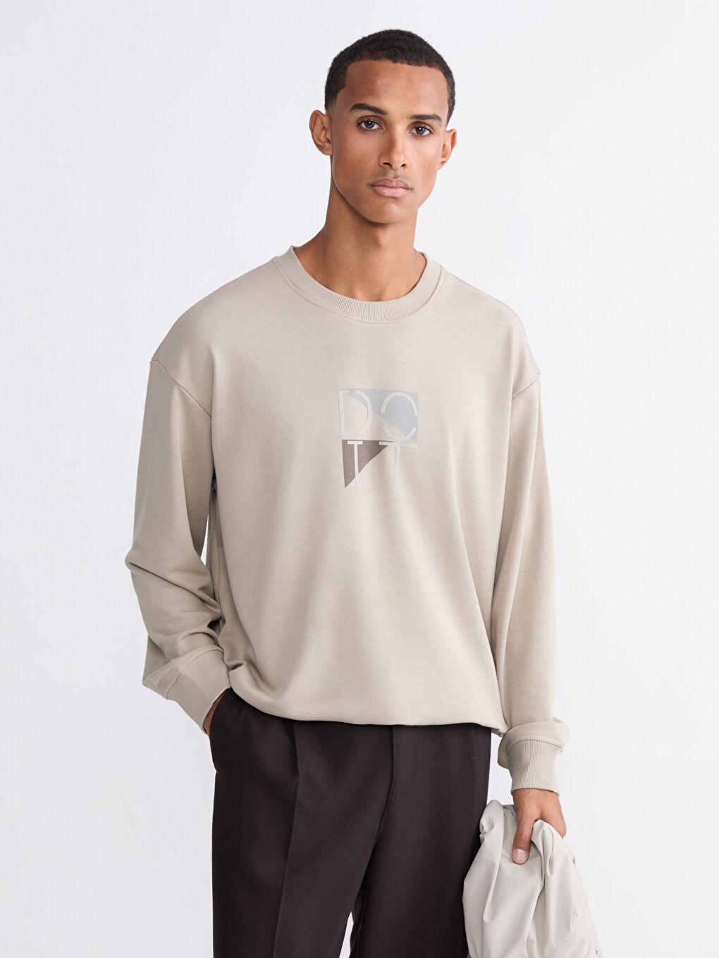 Crew Neck Printed Men's Sweatshirt